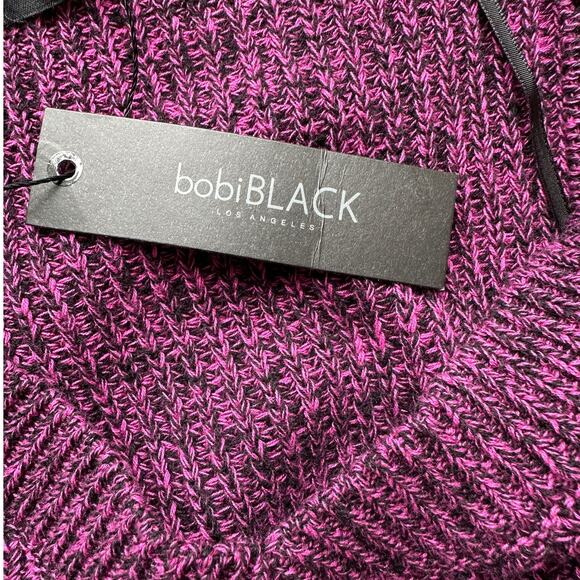 NWT Bobiblack Black Berry Marled VNeck Long Sleeve Crop Sweater S - Picture 8 of 10